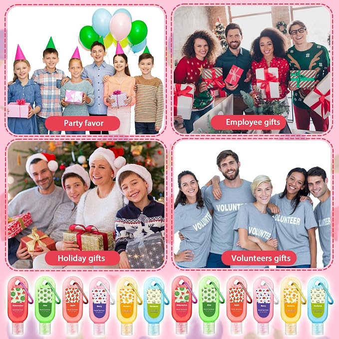 24 Pack Employee Appreciation Gift Bulk Scented Hand Sanitizers Gifts Set with Keychain Bulk Travel Size Hand Sanitizer Gel for Women Wedding Friend Coworker Nurse Birthday Gift Back to School