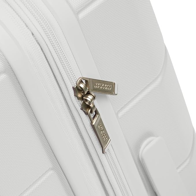 American Tourister Stratum 2.0 Expandable Hardside Luggage with Spinner Wheels, Checked-Large, White