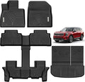 YITAMOTOR Floor Mats for Kia Telluride 2025-2020 7/8 Seater, All Weather TPE Rubber Mat, Custom Fit Kia Telluride Accessories Floor Liners Full Set, 1st & 2nd & 3rd Row & Backrest Mat & Cargo Liner