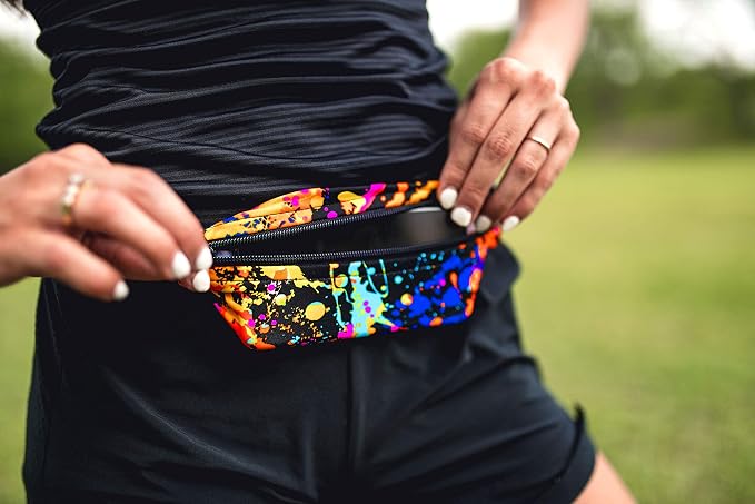 SPIbelt Running Belt Original for Women Men, Phone Holder for Running, Running Fanny Pack, Holder for Phone, Running Waist Pack, Adjustable Waist, [Fits All Phones]. Cloudy Grey with Black Zipper