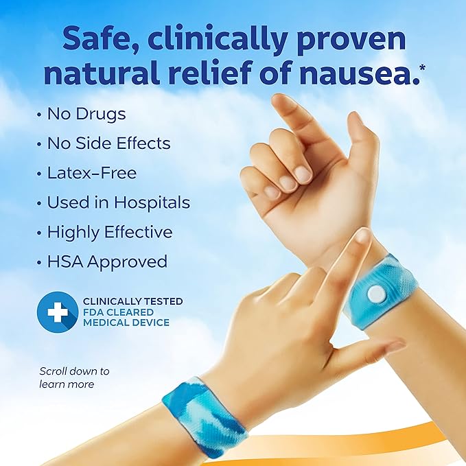 Sea-Band Anti-Nausea Acupressure Wristband for Motion & Morning Sickness, Child, Color May Vary