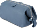 KomalC Premium Buffalo Leather Toiletry Bag for Men & Women With Water resistant Lining, Grooming Travel Pouch, Unisex Wash Bag for Toiletries, Gifts for Men and Women