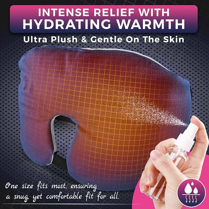 Face Heating Pad for Tension Headaches, Dry Eyes, Sinus Relief, Full-Coverage Heated Face Mask for Sleep Aid and Pressure Relief