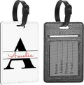 Personalized Leather Luggage Tags for Suitcase, Custom Golf Bag Tag Travel Labels Name Identifiers with Strap for Women Men Customized Your Own Text Photo Logo