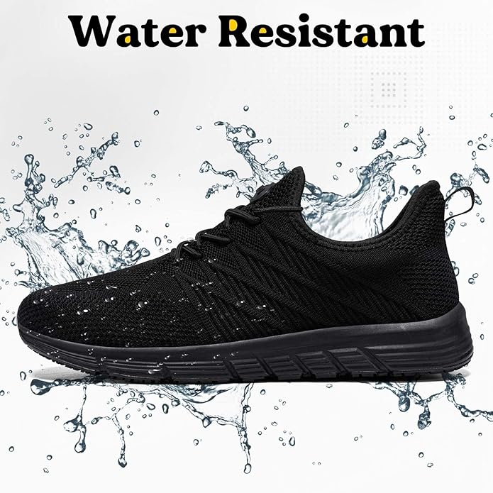 Non Slip Work Shoes for Women Slip On Sneakers Water Resistant Shoe Slip Resistant Food Service Zapatos Antideslizantes para Mujer, Black US 5-11