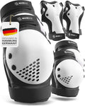 SKATEWIZ Skateboard Pads Protective Gear Set for Kids and Adults - Smash - Roller Skate Pads [6pc] with Wrist Guards - Skating Protective Gear - Roller Derby