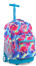 J World Sunrise Kids Rolling Backpack for Girls Boys. Roller Bookbag With Wheels For School, Tie Dye