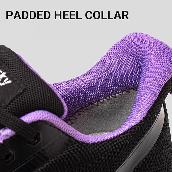 Treesky Black Non Slip Work Shoes for Women, Restaurant & Kitchen Sneakers | Slip resistant soles, lightweight cushioning, breathable knit, removable insole, for nursing, food service & long shifts