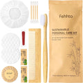 Personal Hygiene Kit Bulk 25 Sets, Travel Size Toiletry Kit for Guests, with Bamboo Toothbrush, Toothpaste and Vanity Kit for Women, Men, Travel and Homeless Care Packages