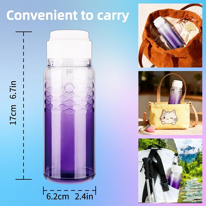 Portable Bidet for Travel & Postpartum Care - 320ML Handheld Peri Bottle with 3 Pressure Settings & 800mAh Battery, IPX6 Waterproof for Women Hygiene and Outdoor Use (Purple, 320ml)