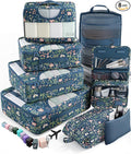 Veken 8 Set Packing Cubes for Travel Essentials, Suitcase Organizer Bags in 4 Sizes, Carry-On Luggage Accessories with Large Laundry Bag & Passport Holder, Must-Have for Airplane, Road Trip & Camping