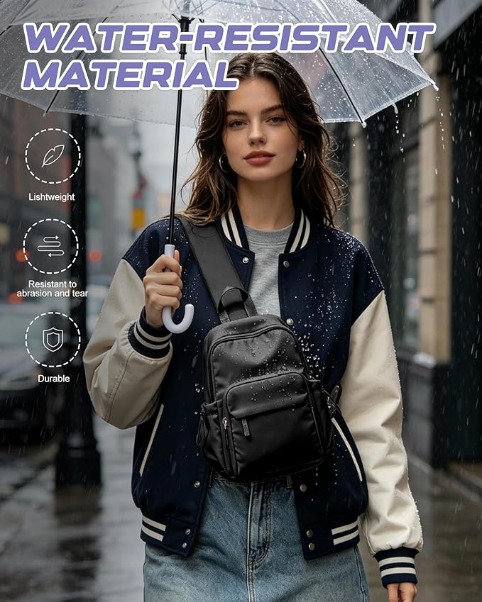 Small Black Sling Crossbody Bag for Men Women, Tactical Backpack Shoulder Daypack Mini Anti-Theft Cross Body Motorcycle Chest Bags, Small One Strap Fanny Back Pack for Casual Travel Hiking Sport Gym