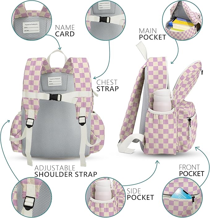 atgark Corduroy Toddler Backpack for Girls 2-5: Preschool Backpack for Girls