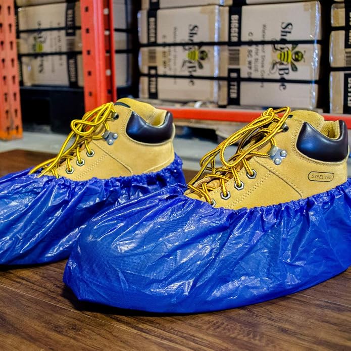 ShuBee Waterproof Shoe & Boot Covers Slip-Resistant Disposable for Plumbing Construction Floor Protection - 40 Pair