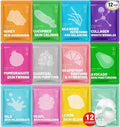 KONEUK 12 Pack Collagen Hydrating Face Masks Skincare, Sheet Face Mask for All Skin Types, Facial Masks Set for Women Skin Care, Face Mask Bulk Spa Gifts for Women