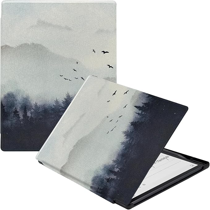 Slimshell Case for 8.2'' iFLYTEK AINOTE Air 2 Smart Auto Sleep/Wake Ultra-Thin Lightweight Leather Folio Cover with Built-in Pen Holder & Magnetic Closure (Misty Forest)