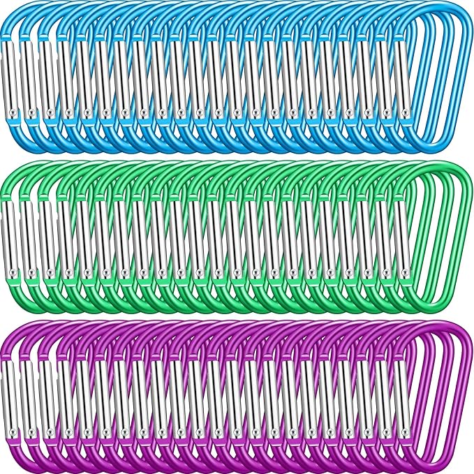 Shimeyao 180 Pcs Small Aluminum Clip Keychain Buckle Clip Bulk Mini Aluminum Ring Shape Small Lock Spring Snap Hook