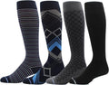 Dr. Motion 4 Pairs Men's Athletic Traveler Graduated Compression Knee High Socks