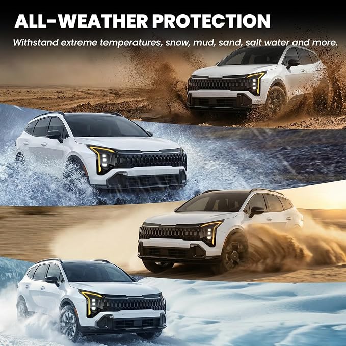 LASFIT Floor & Cargo & Seatback Mats for Kia Sportage 2026 2025 2024 2023 (Only Fit Gas, Not Fit Hybrid), All Weather TPE Custom Fit Floor Liners with Full Set Car Mats & Trunk Mats Accessories, Black