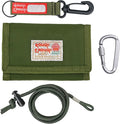 Rough Enough Kids Wallet for Boys Teens with Neck Lanyard Keychain Zipper Coin Pocket Card Holder Army Green Soft Nylon