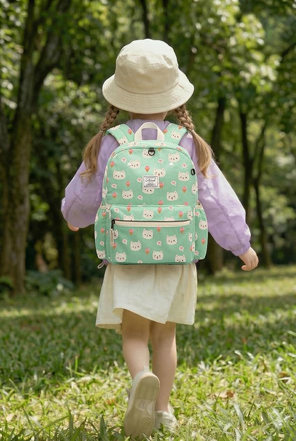atgark Corduroy Toddler Backpack for Girls 2-5: Preschool Backpack for Girls
