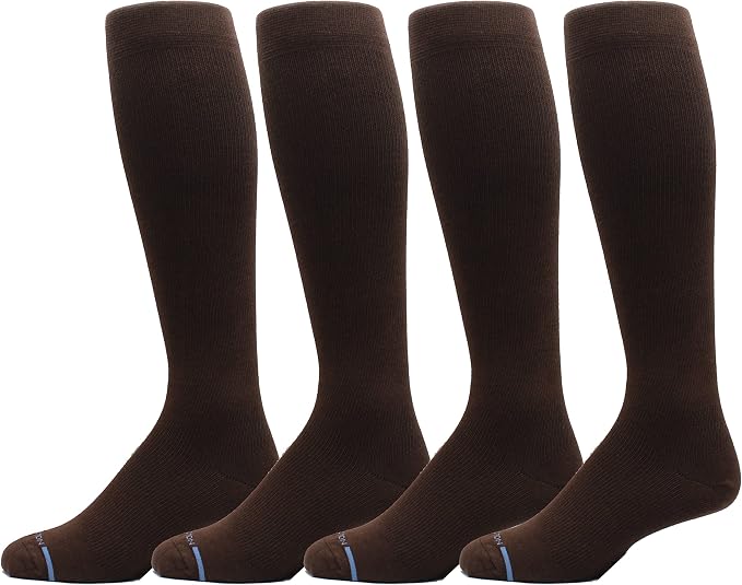 Dr. Motion 4 Pairs Men's Athletic Traveler Graduated Compression Knee High Socks