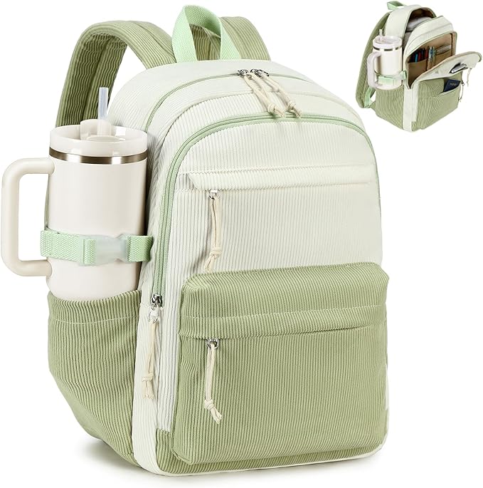 Bluboon School Backpack for Teen Girls Bookbags Elementary High School Corduroy Laptop Bags Women Travel Daypacks