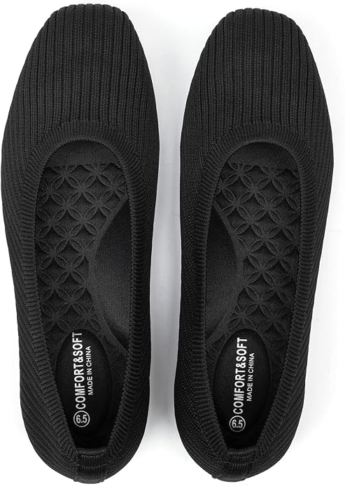 Frank Mully Women's Flats Square Toe Flats Comfortable Slip on Washable Ballet Flats Shoes for Women Dressy Work