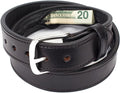 Hidden Money Pocket Travel Leather Belt (Size 46, Black)