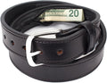 Hidden Money Pocket Travel Leather Belt (Size 54, Black)