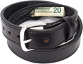 Hidden Money Pocket Travel Leather Belt (Size 44, Black)