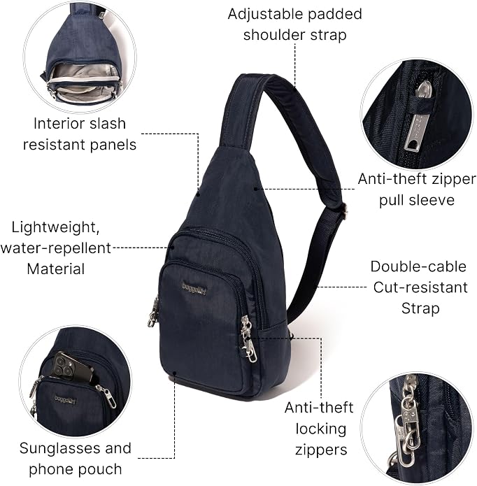 Baggallini Securtex Anti-Theft Daytripper Sling