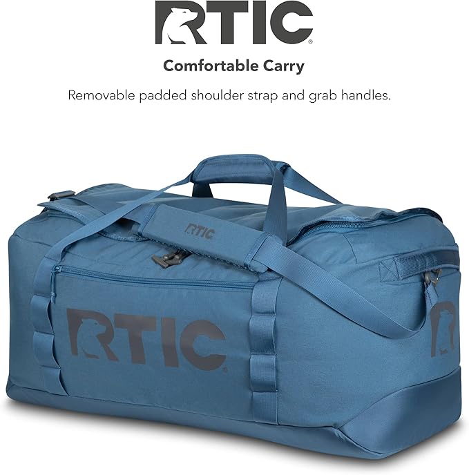 RTIC Road Trip Duffle Bag for Men and Women, Traveling Tote for Camp, Travel, Gym, Weekender, Camping, Overnight, Carry On, Sports, Spacious, Water Resistant, Large, Storm