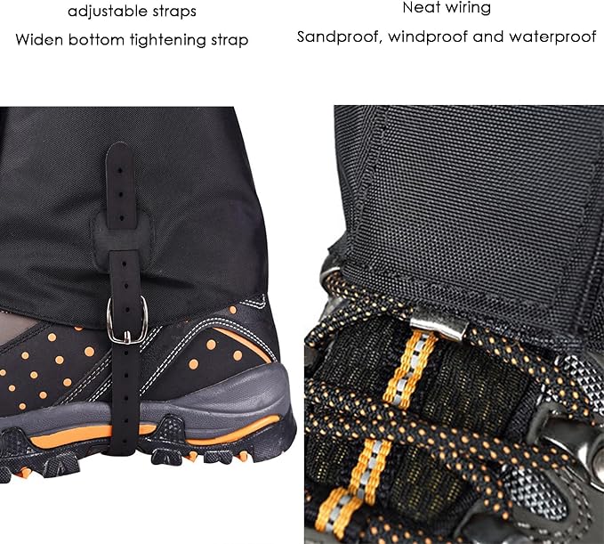 Hiking Gaiters, Outdoor High Gaiters, Ice Climbing and Skiing Gaiters, Snake Protection for Men and Women for Mountain Snow Hiking Skiing Walking Climbing Gardening