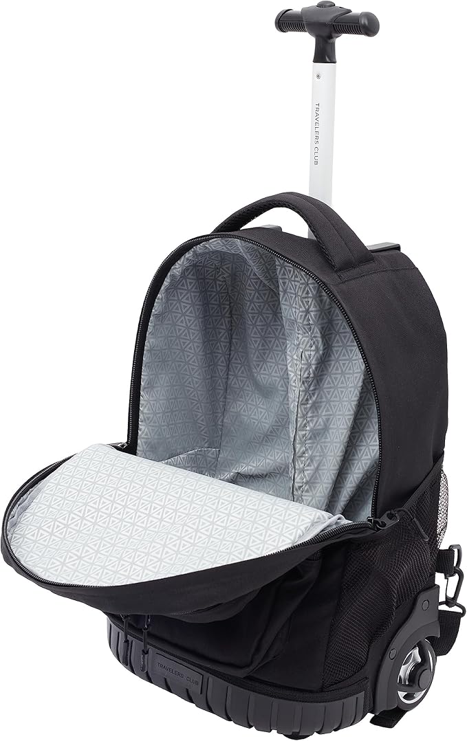 Travelers Club 18" Rolling Backpack with Shoulder Straps, Black