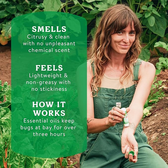 Badger Bug Repellent, Easy to Use Travel Stick, DEET-Free Mosquito Repellent & Insect Protection, Certified Organic Essential Oil Balm