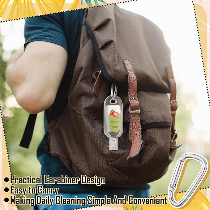 24 Pack Scented Hand Sanitizers Keychain Gift Mini Hand Sanitizer Bulk 1 oz Travel Size Sanitizer Keychain Set Thank You Gift for Teacher Nurse Coworker Graduation Party Favors Treat Goodie Bags