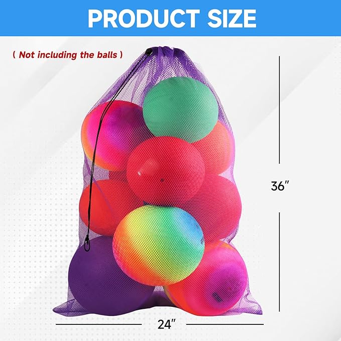 GSE Games & Sports Expert 24x36/30x40 X-Large Mesh Sports Equipment Drawstring Bag for Soccers, Basketballs, Footballs