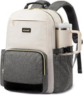 LOVEVOOK Laptop Backpack for Women with Pouch Pocket for Large Capacity Cup,15.6 Inch Laptop Computer Bag Travel Backpack Purse,Waterproof Work Business Backpack College Teacher Bags,Beige-Gray-Black