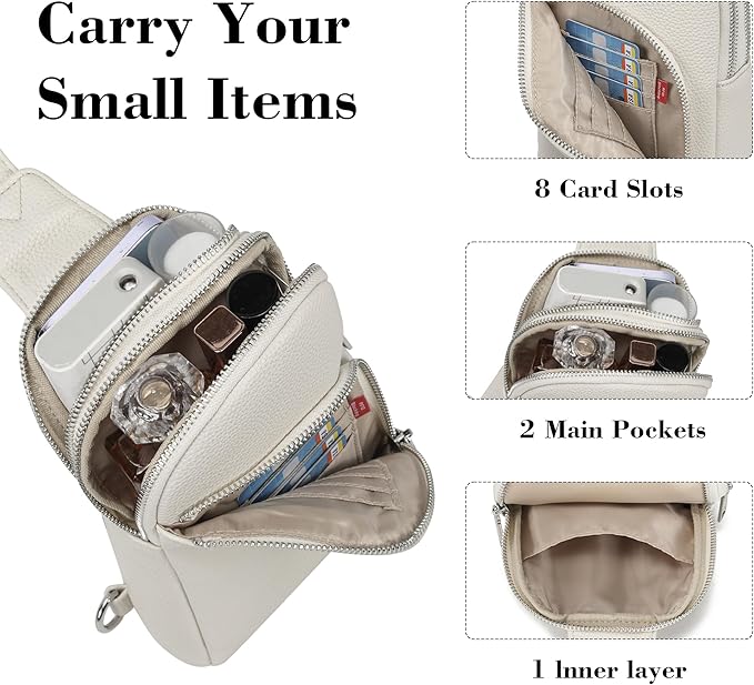 INICAT RFID Blocking Sling Bag, Anti Theft Crossbody Bag for Women Compact Travel Purses Vegan Leather