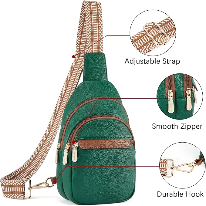 BOSTANTEN Sling Bag for Women Leather Crossbody Bags Fanny Pack Chest Bag for Travel