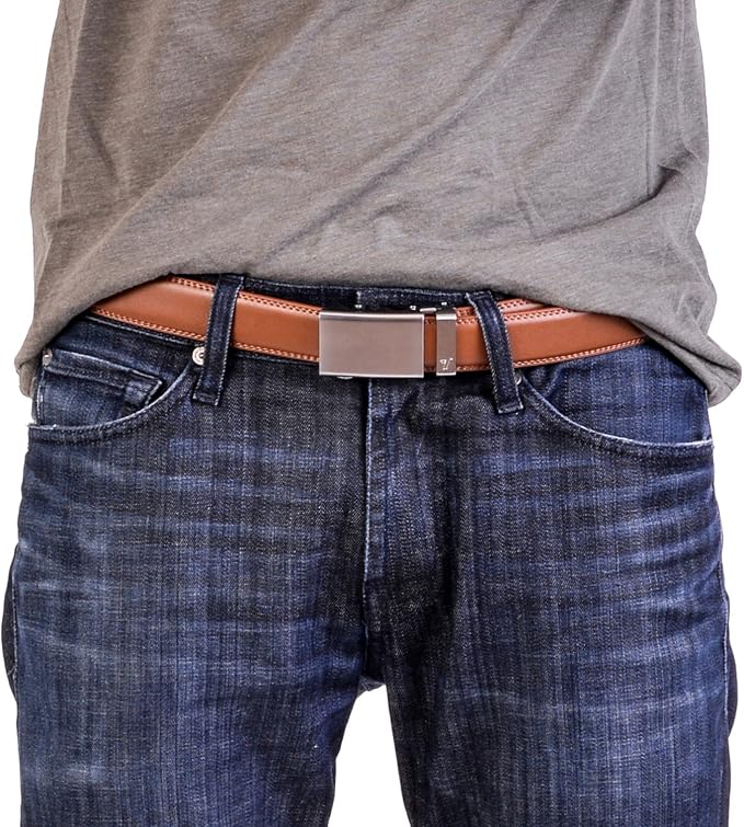 Mission Belt Men's Leather Ratchet Belt, 40mm Metal Collection
