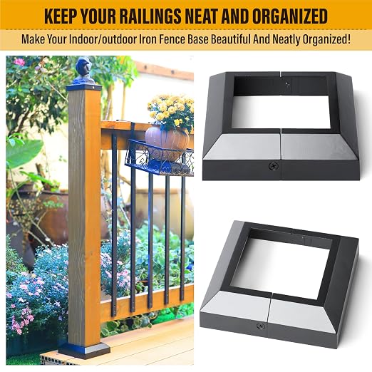 Post Base Cover, Split Type Skirt for Indoor/Outdoor Iron Deck Railing Decorative Covers