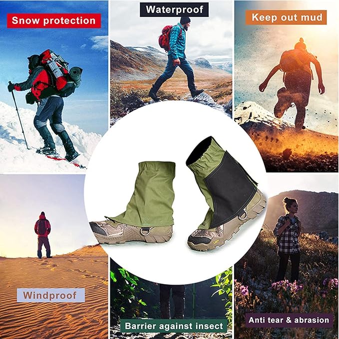 Leg Gaiters,Adjustable Legging Snake Bite Protection,Snow Gaiters Walking Climbing Gaiters Outdoor Activity Leg Cover Protect for Adult Men Women