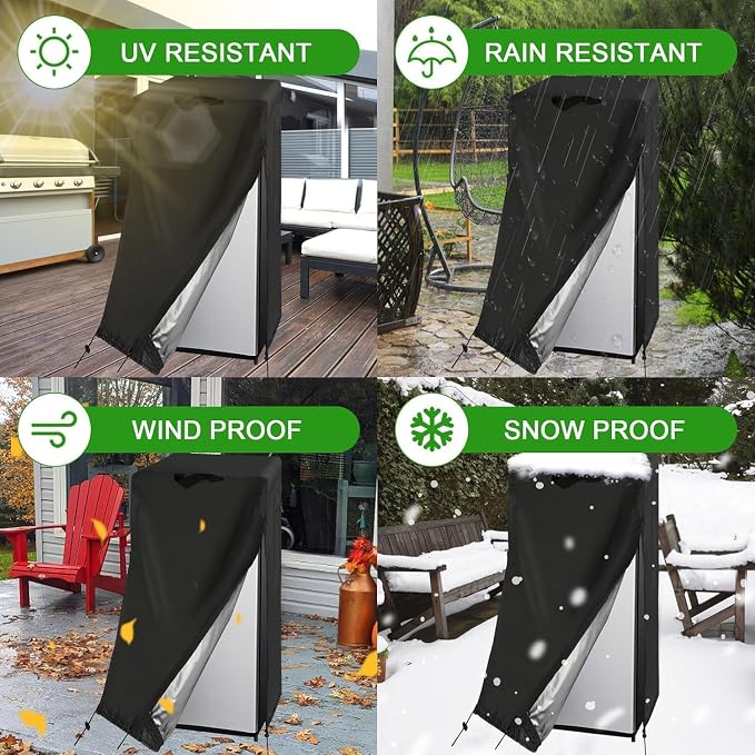 Refrigerator Cover, Waterproof&Dustproof Protecting Upright Freezers Cover for Beverage Refrigerator-Suitable for Most 4 Cu. Mini Fridge (19"W x 19"D x 45"H)