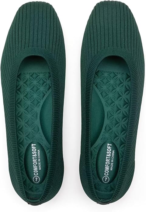 Frank Mully Women's Flats Square Toe Flats Comfortable Slip on Washable Ballet Flats Shoes for Women Dressy Work