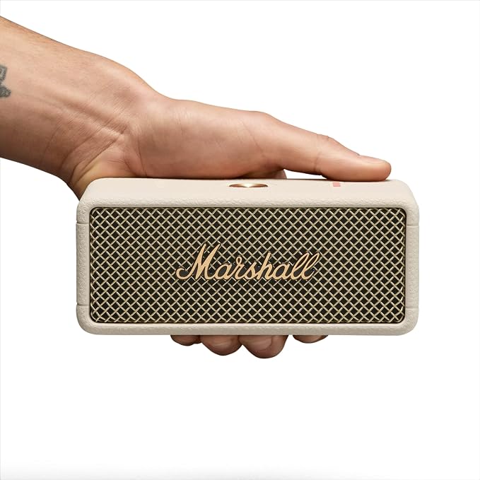 Marshall Emberton III Portable Bluetooth Speaker - Rugged Waterproof/Dust-Proof Design | Loud Stereo Sound, Deep Bass | Compact and Wireless for Travel and Outdoors - Cream