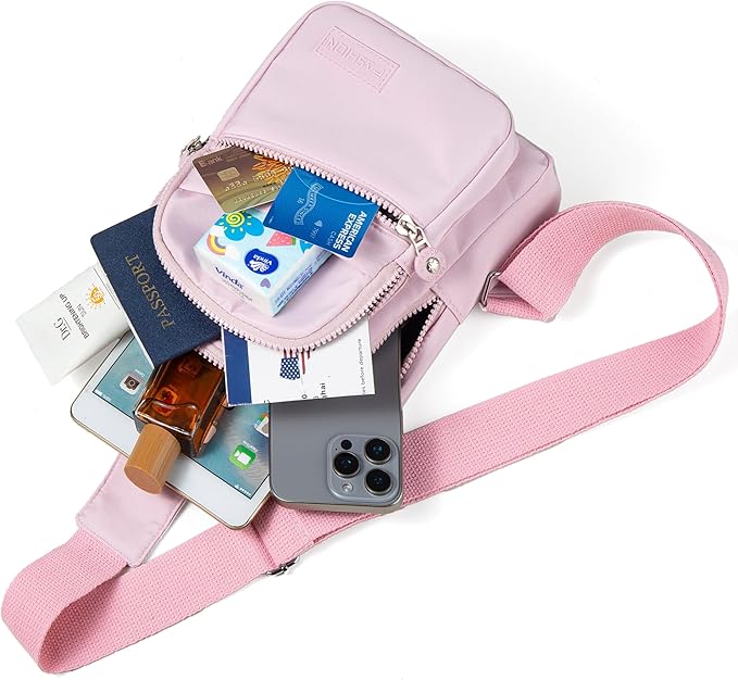 Banelu Sling Backpack Crossbody Bags for Women, Small Sling Bag Cross Body Bag for Outdoors Sports Hiking - Pink