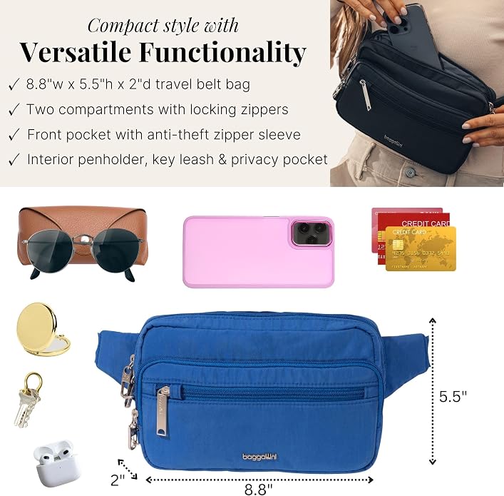 Baggallini Securtex Anti-Theft Belt Bag