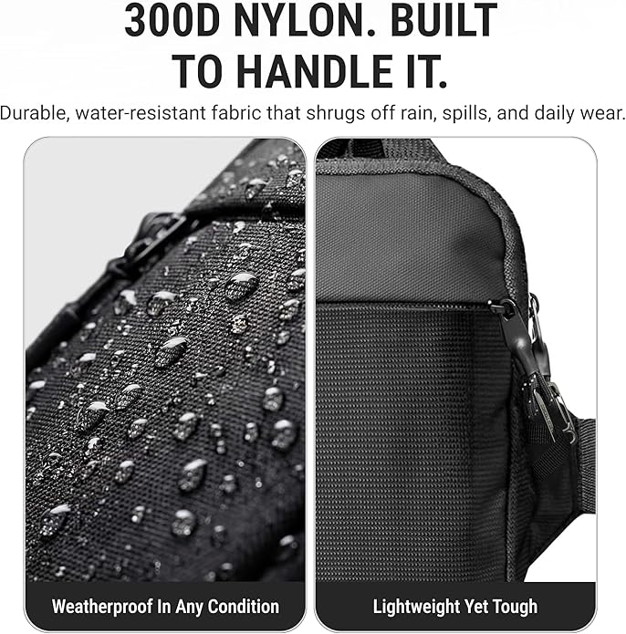 Travel Sling Bag for Men & Women - Small Water Resistant Crossbody Multipocket Chest Bag with Anti-Theft